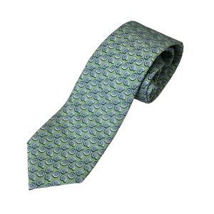 Vineyard Vines Men’s 100% Silk Green Blue Seashell Necktie